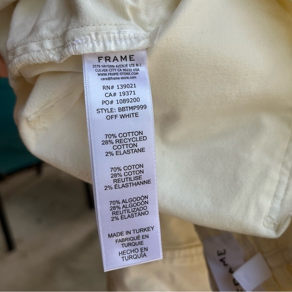 Frame Trapunto Moto Pants with Banded Bottom in Off White Size 26 - Picture 6 of 6